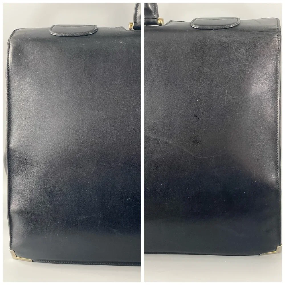 💯% Authentic GUCCI Vintage 50's-60's Men's Black Leather Doctor Bag/Briefcase
